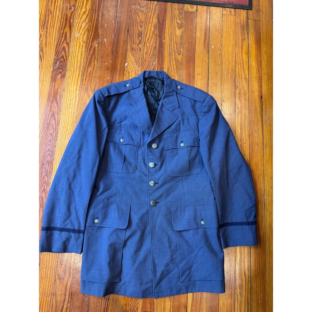 Vintage US Air Force USAF Blue Service Dress Uniform Jacket Military Coat Mens